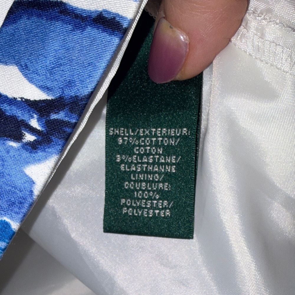 Lauren Ralph Lauren White Dress with Blue Floral Accents - Picture 9 of 9